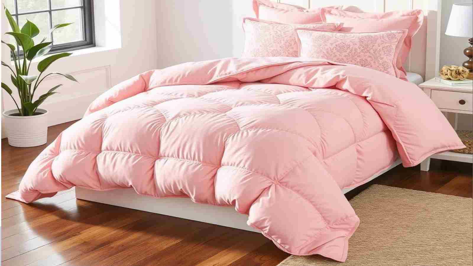 blush pink twin comforter