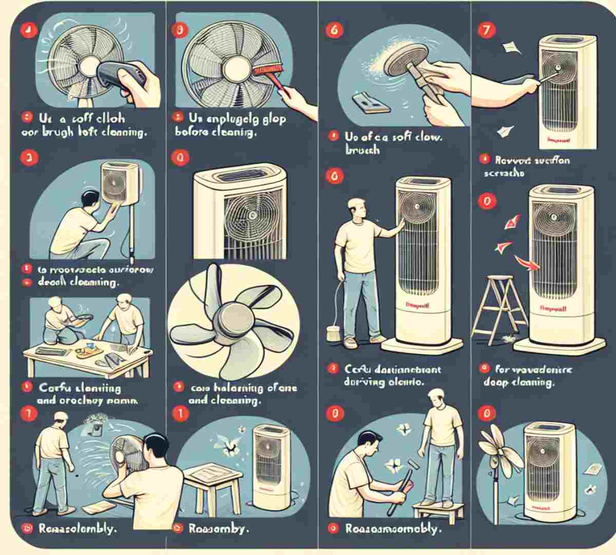 how to clean honeywell tower fan