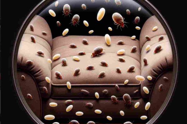 what do flea eggs look like on furniture