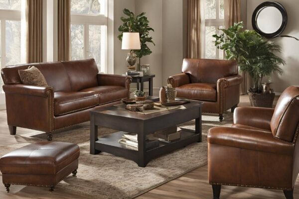 leather chair and ottoman