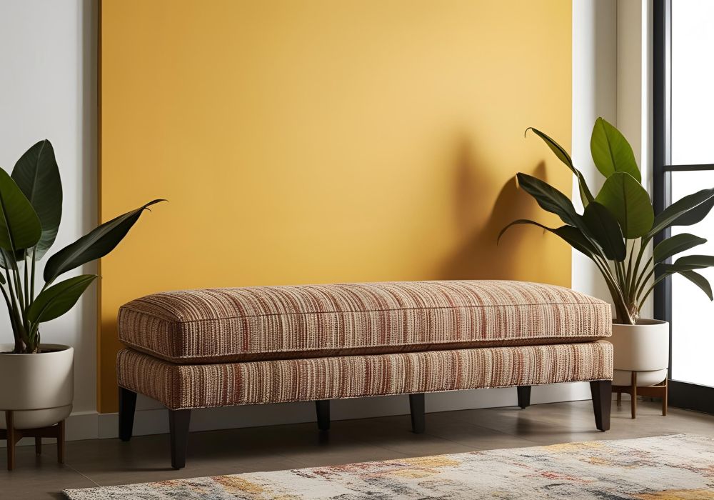 chmura polyester blend upholstered bench