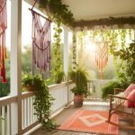 how to dress your porch bohemian style with macrame decor