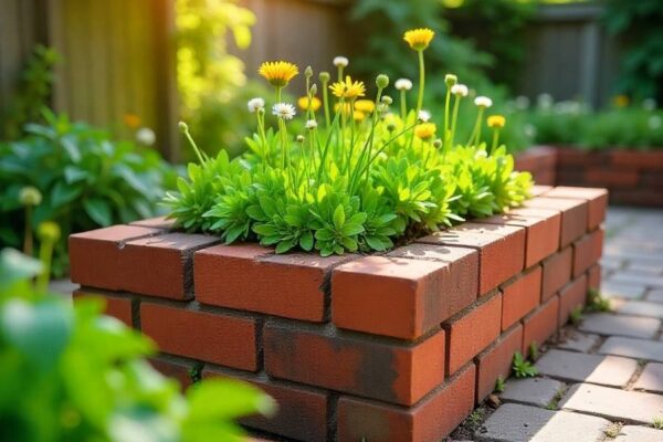 brick raised beds