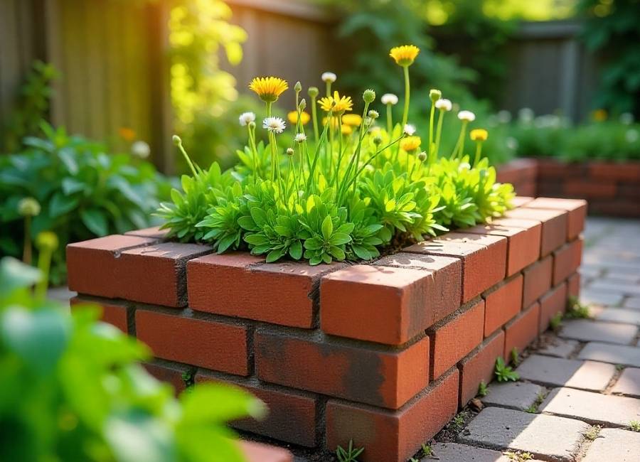 brick raised beds