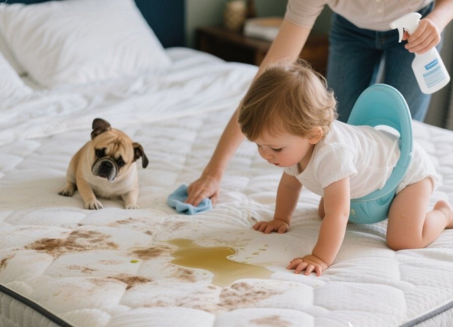 how to get urine out of a mattress when dry