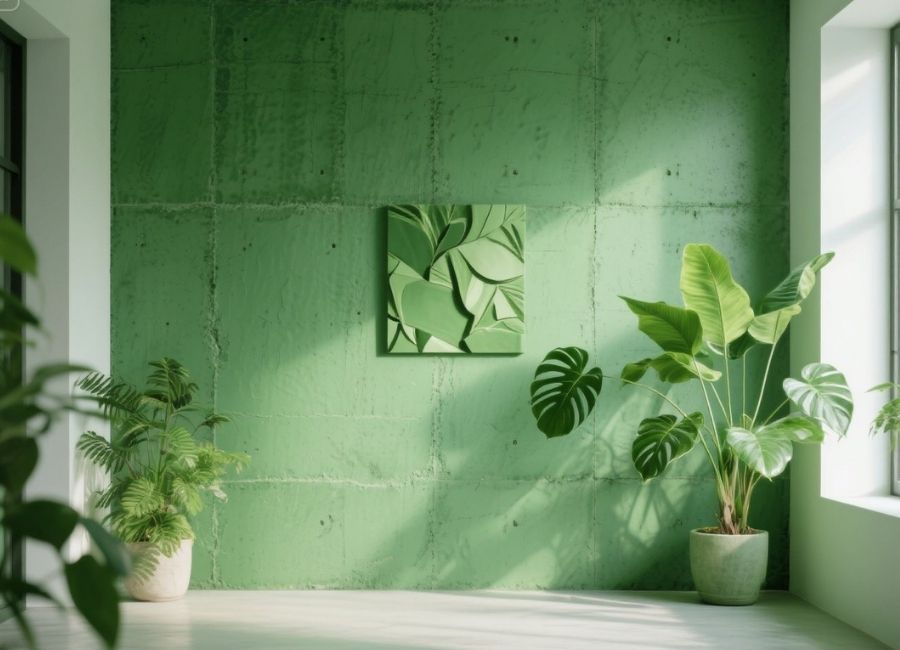 green wall decor
