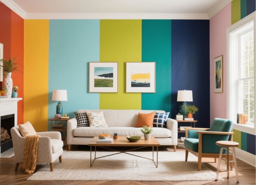 can you paint a living room different colors