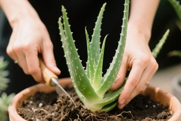how to replant aloe