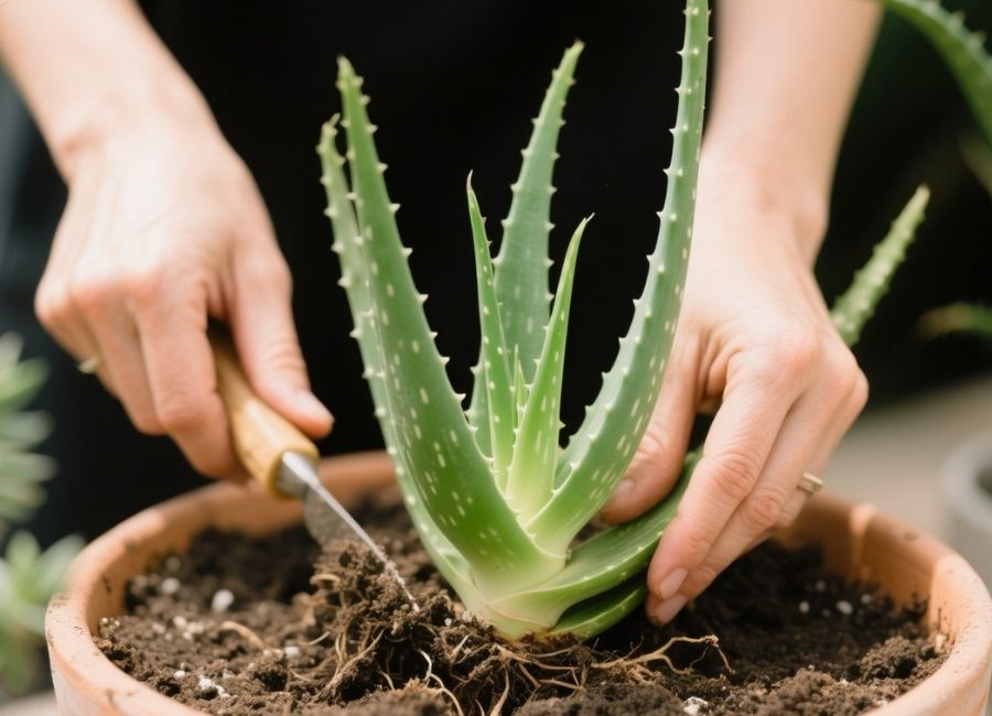 how to replant aloe