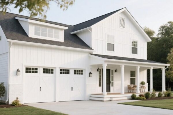 white modern farmhouse style exterior aesthetic house ideas