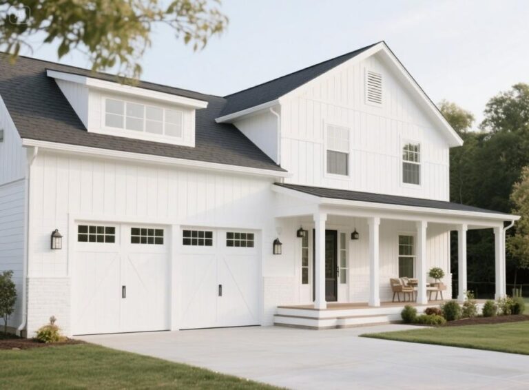 white modern farmhouse style exterior aesthetic house ideas