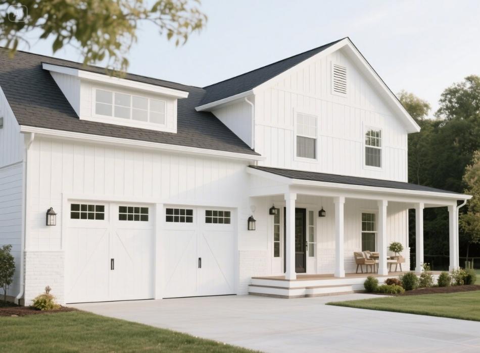 White Modern Farmhouse Style Exterior Ideas for Your Home white modern farmhouse style exterior aesthetic house ideas
