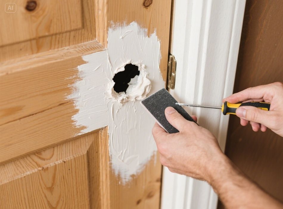 how to fix a hole in a door