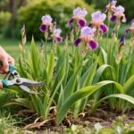 when cut back iris leaves