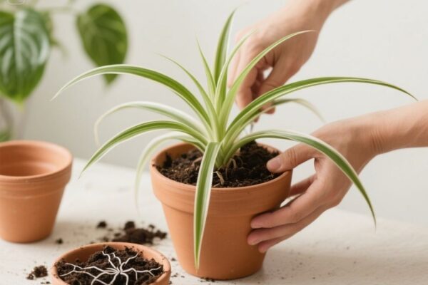 what is the pot size needed for a spider plant