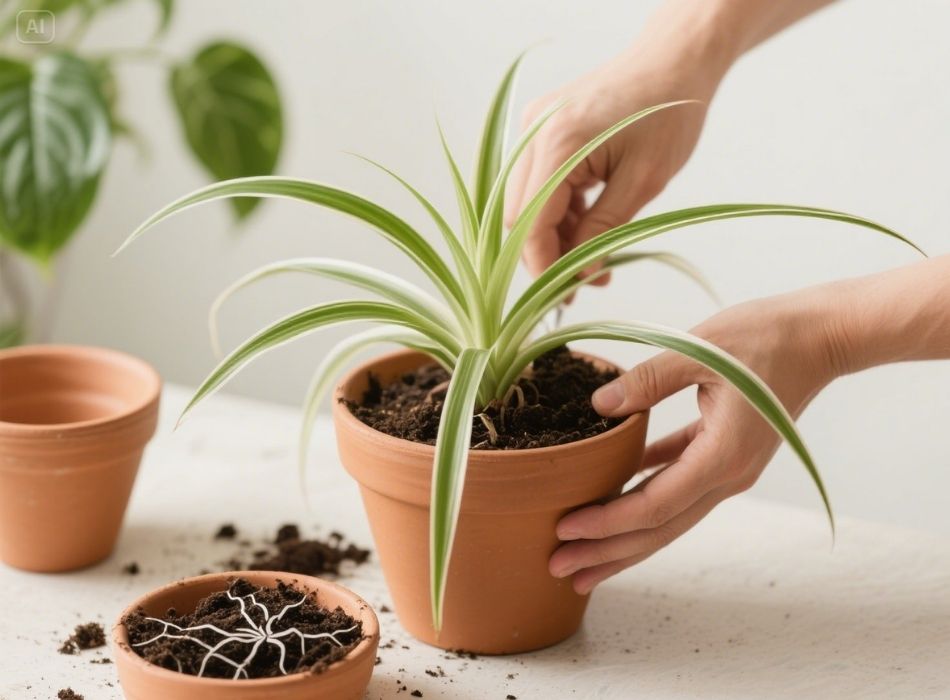 what is the pot size needed for a spider plant