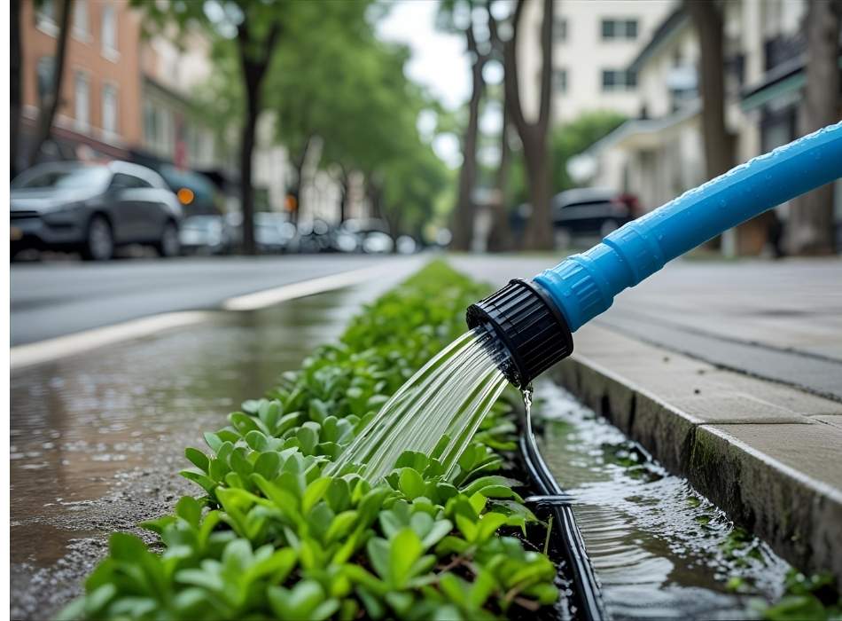 soaker hose watering boulevard