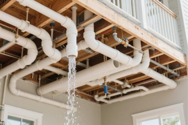 water pipes structure in second floor