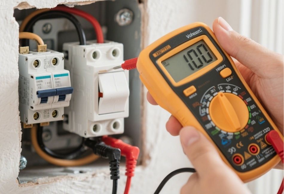 voltmeter for power in a switch