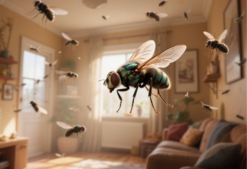 big flies in house