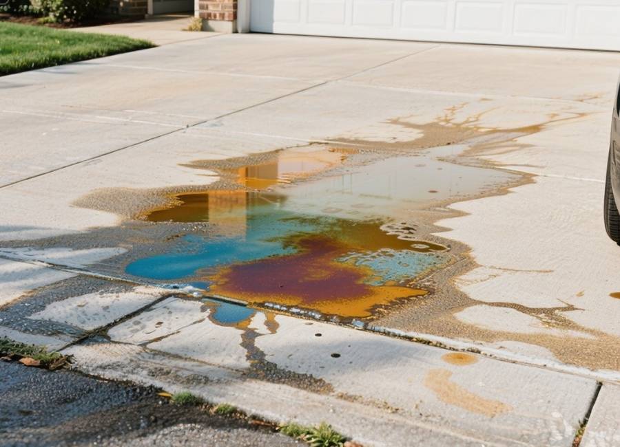 oil stain color in driveway