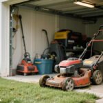 how to store a lawn mower in the garage