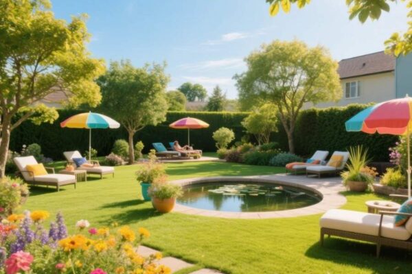 sunny backyard