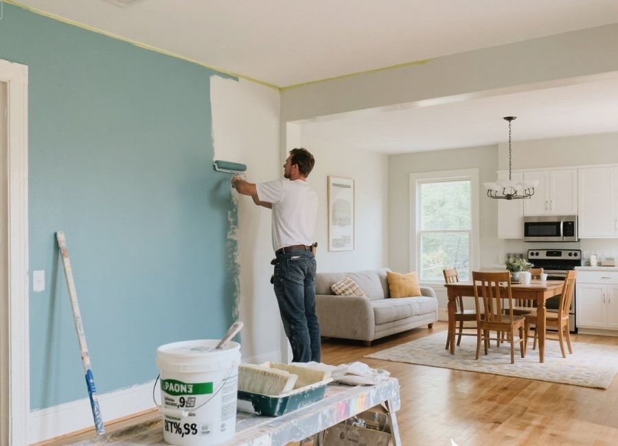paint two bedrooms dining room living room kitchen