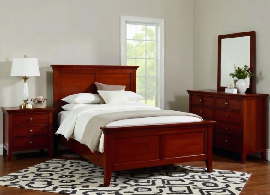 what colors go with cherry wood bedroom furniture