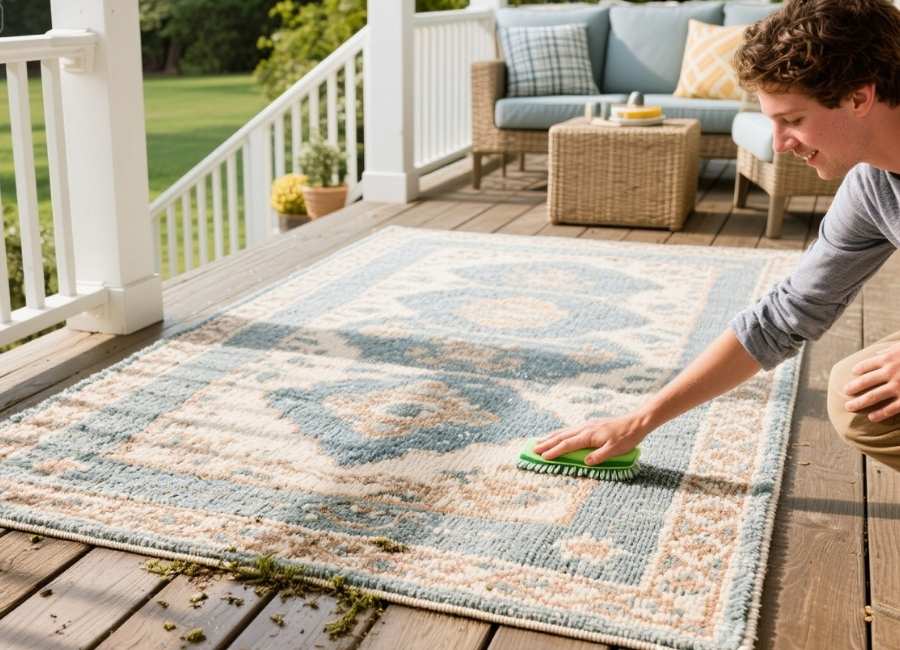 how to clean outdoor carpet