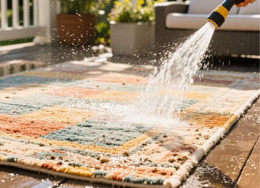 how to clean an outdoor rug