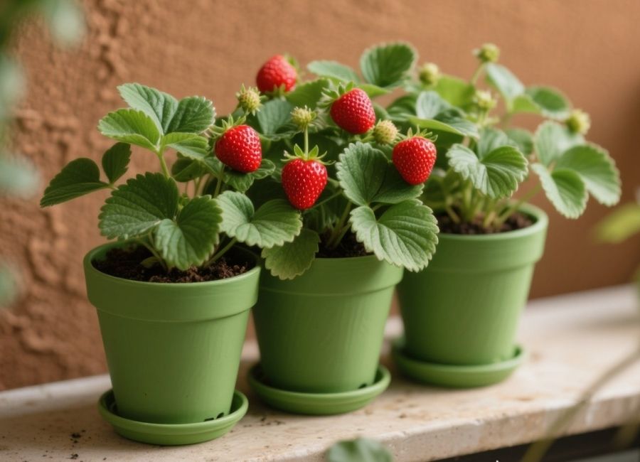 strawberry flower pot