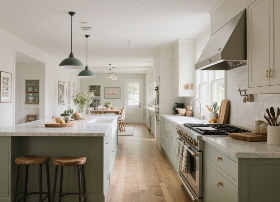 how to fill awkwardly wide kitchen