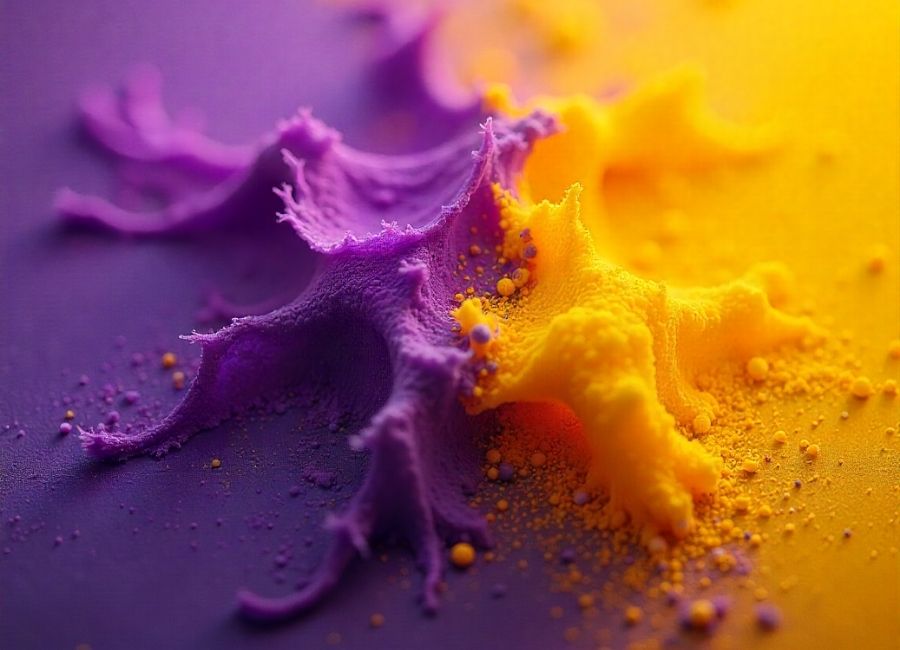 what colour does purple and yellow make