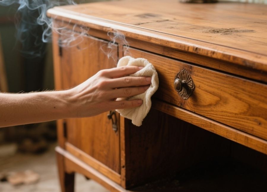 how to get smell out of wood furniture