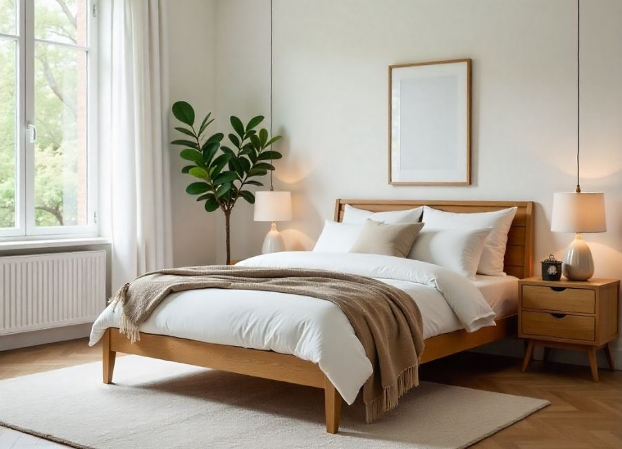how to mix and match wood furniture in bedroom
