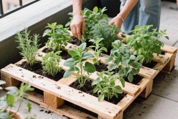 herb pallet garden