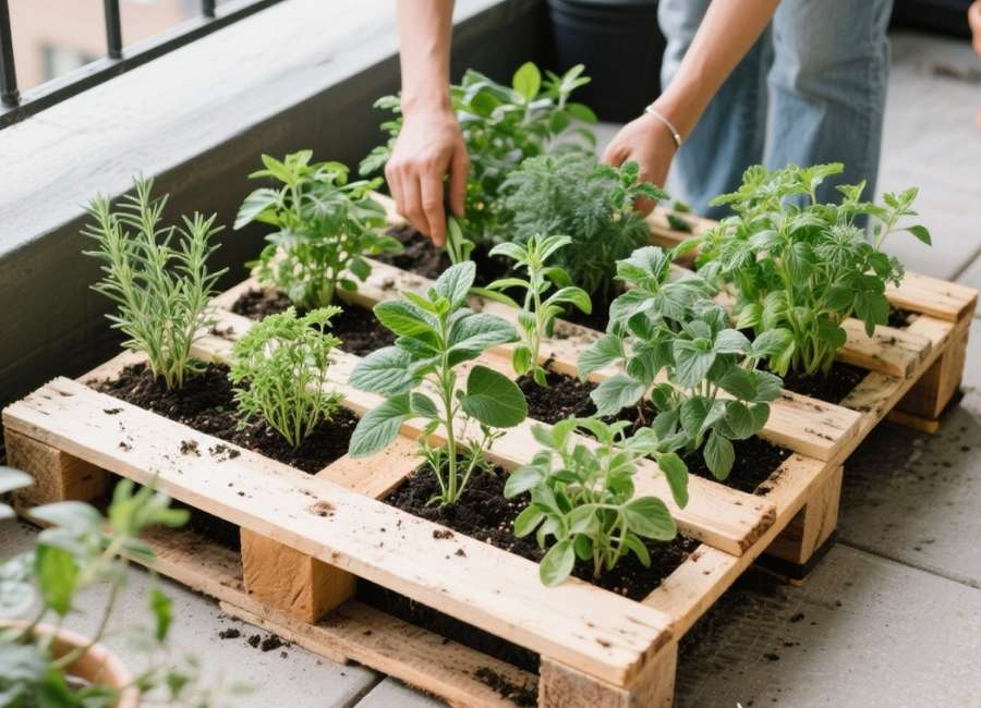 herb pallet garden