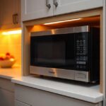 microwave in cabinet