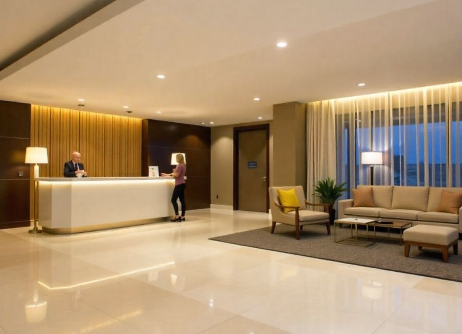 how many reception desks do hotels have