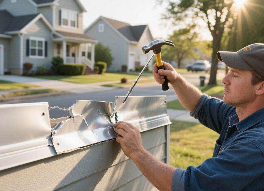 aluminum siding dented repair