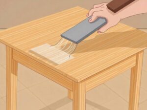 how to get sticky residue off wood