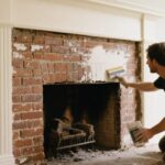 remove paint from crevices in brick fireplace