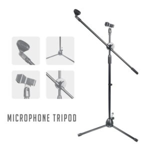 LW-38 Adjustable Microphone Floor Stand with Dual Microphone Holders