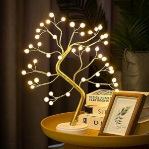 36 LED Pearl Bonsai Tree Light – Decorative Fairy LED Tree Lamp for Bedroom, Living Room, Wedding & Tabletop Decor