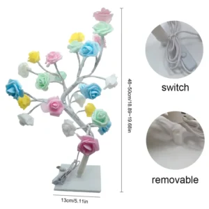 TERGAYEE LED Rose Bonsai Table Tree Lamp – Decorative Flower Light for Home, Bedroom, Party & Gift (Birthday, Wedding, Christmas, Valentine’s Day)