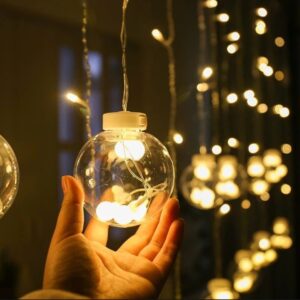 Wish Ball LED Fairy Curtain Light – 16ft String with 12 Decorative Ball Lights