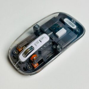 GearUP WM30 Transparent Crystal Dual Mode 2.4G + Bluetooth Magnetic Wireless Mouse – Gray