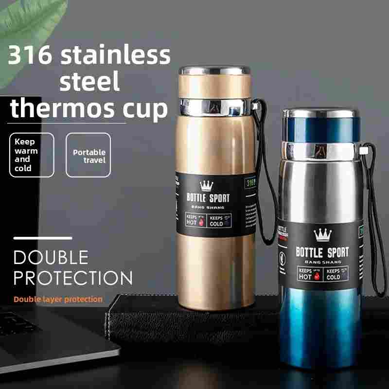 1L 316 Stainless Steel Thermos Flask – Vacuum Insulated Hot & Cold Water Bottle for Tea, Coffee & Drinks - Image 2