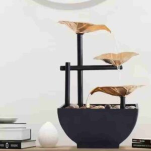 Wind & Water Zen Fountain with LED Light – Elegant Desktop Waterfall Decor | SUNDOR GHOR
